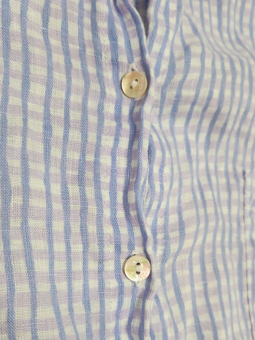 Lilly Pulitzer Sea View Linen Button Down Top in Lilac Verbena Gingham Size M - Picture 11 of 16